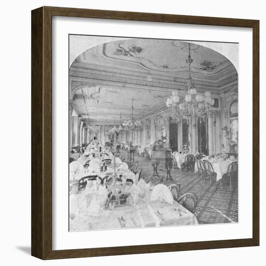 Dining Room, Baldwin Hotel, San Francisco, USA, Late 19th Century-Nesemann-Framed Giclee Print