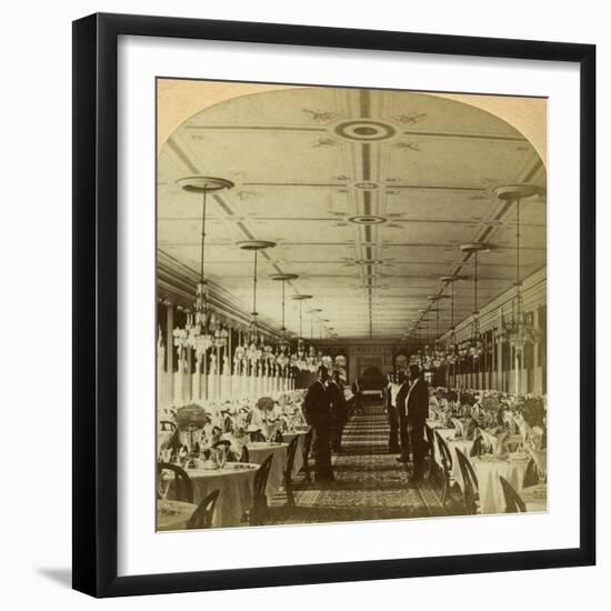 Dining Room, Grand Union Hotel, Saratoga, New York, Usa-BW Kilburn-Framed Photographic Print