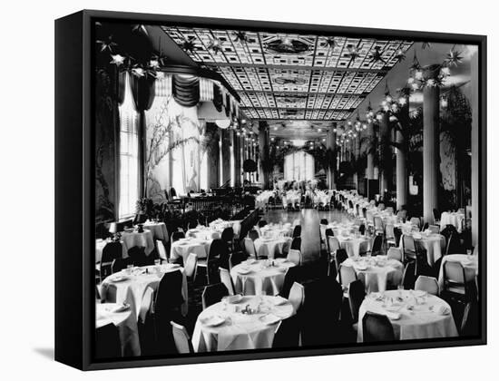 Dining Room of the Waldorf-Astoria Hotel, New York-null-Framed Stretched Canvas