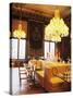 Dining Room with Black Crystal Chandelier, Le Cristal Room, Baccarat Restaurant, France-Per Karlsson-Stretched Canvas