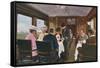 Dining Saloon on a London to Liverpool Express Train-null-Framed Stretched Canvas