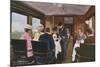 Dining Saloon on a London to Liverpool Express Train-null-Mounted Art Print