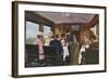 Dining Saloon on a London to Liverpool Express Train-null-Framed Art Print