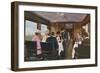 Dining Saloon on a London to Liverpool Express Train-null-Framed Art Print