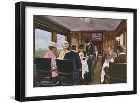 Dining Saloon on a London to Liverpool Express Train-null-Framed Art Print