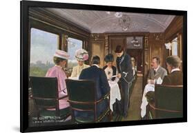 Dining Saloon on a London to Liverpool Express Train-null-Framed Art Print