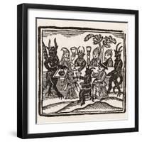 Dining with Demons, Witches at a Sabbat Sit Down to Supper with the Devil and His Companions-null-Framed Photographic Print