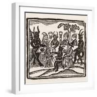 Dining with Demons, Witches at a Sabbat Sit Down to Supper with the Devil and His Companions-null-Framed Photographic Print