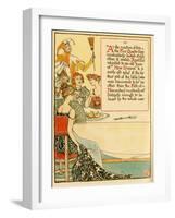 Dining With The Jester Holding A Broom-Walter Crane-Framed Art Print