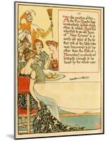 Dining With The Jester Holding A Broom-Walter Crane-Mounted Art Print