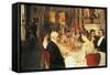 Dinner at Haddo House-Alfred Edward Emslie-Framed Stretched Canvas