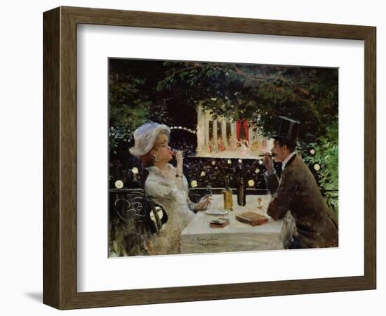 Dinner at Les Ambassadeurs, c.1882-Jean Béraud-Framed Giclee Print