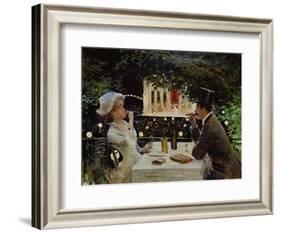 Dinner at Les Ambassadeurs, c.1882-Jean Béraud-Framed Giclee Print