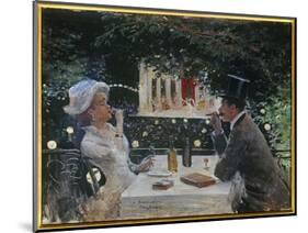 Dinner at the Ambassadors. Painting by Jean Beraud (1849-1935), 20Th Century. Oil on Wood. Dim: 0.3-Jean Beraud-Mounted Giclee Print