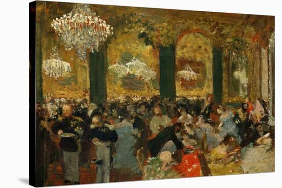 Dinner at the Ball, 1879, after Adolf Von Menzel (1815-1905)-Edgar Degas-Stretched Canvas
