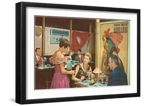 Dinner at the Mexican Restaurant-null-Framed Art Print