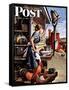 "Dinner Bell," Saturday Evening Post Cover, October 21, 1944-Stevan Dohanos-Framed Stretched Canvas