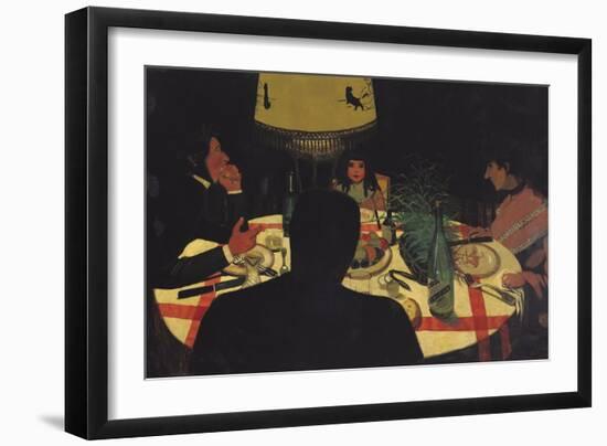 Dinner by Lamplight, 1899-Félix Vallotton-Framed Giclee Print