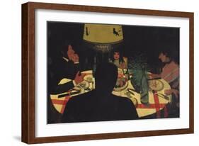 Dinner by Lamplight, 1899-Félix Vallotton-Framed Giclee Print