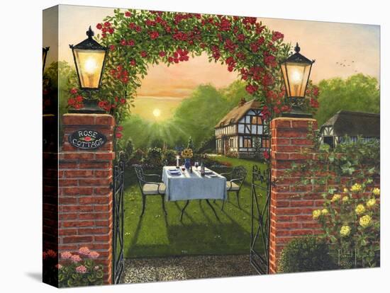 Dinner for Two - Rose Cottage-Richard Harpum-Stretched Canvas