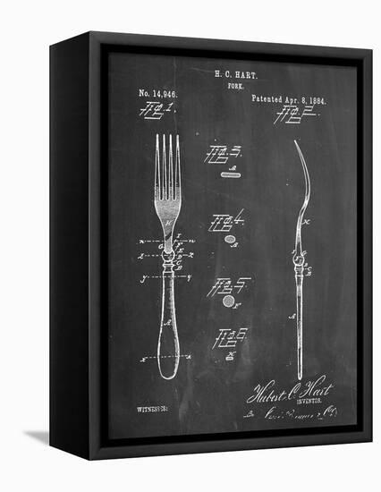 Dinner Fork Patent-null-Framed Stretched Canvas