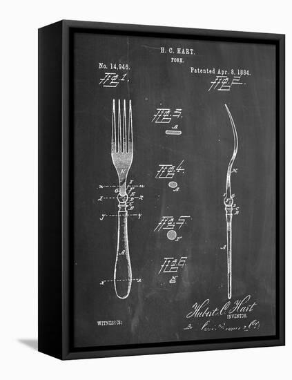 Dinner Fork Patent-null-Framed Stretched Canvas