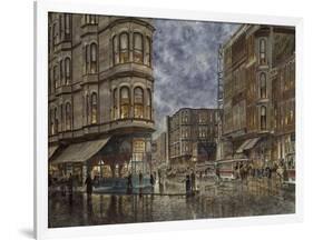 Dinner Hour, San Francisco, Ellis & Market St.-Stanton Manolakas-Framed Giclee Print