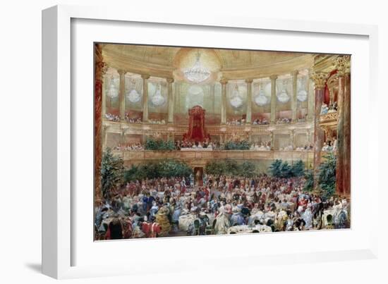 Dinner in the Salle des Spectacles at Versailles, 1854-Eugene Louis Lami-Framed Giclee Print