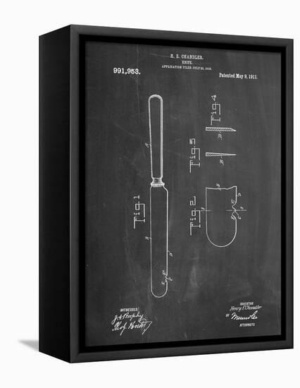 Dinner Knife Patent-null-Framed Stretched Canvas