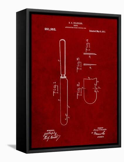 Dinner Knife Patent-Cole Borders-Framed Stretched Canvas