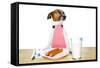 Dinner Meal at Table Dog-Javier Brosch-Framed Stretched Canvas