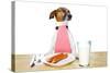 Dinner Meal at Table Dog-Javier Brosch-Stretched Canvas