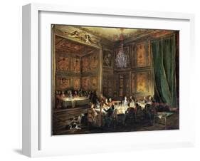 Dinner of the Prince of Conti (1717-76) in the Temple, 1766-Michel Barthélémy Ollivier-Framed Giclee Print