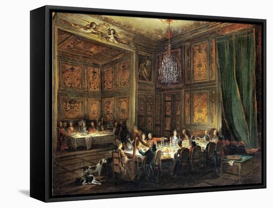 Dinner of the Prince of Conti (1717-76) in the Temple, 1766-Michel Barthélémy Ollivier-Framed Stretched Canvas