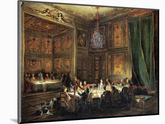 Dinner of the Prince of Conti (1717-76) in the Temple, 1766-Michel Barthélémy Ollivier-Mounted Giclee Print