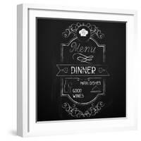 Dinner on the Restaurant Menu Chalkboard-incomible-Framed Art Print