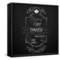 Dinner on the Restaurant Menu Chalkboard-incomible-Framed Stretched Canvas