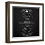 Dinner on the Restaurant Menu Chalkboard-incomible-Framed Art Print