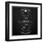 Dinner on the Restaurant Menu Chalkboard-incomible-Framed Art Print