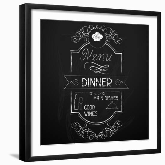 Dinner on the Restaurant Menu Chalkboard-incomible-Framed Premium Giclee Print