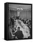 Dinner Party Hosted by Egyptian Prince Abdel Moneim at Palace Hotel in Fashionable Winter Resort-Alfred Eisenstaedt-Framed Stretched Canvas