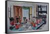 Dinner Party, Victorian Home, 2004, (Watercolor)-Anthony Butera-Framed Stretched Canvas