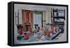 Dinner Party, Victorian Home, 2004, (Watercolor)-Anthony Butera-Framed Stretched Canvas