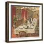 Dinner Party-English School-Framed Giclee Print