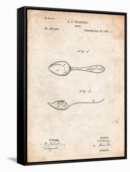 Dinner Spoon Patent-Cole Borders-Framed Stretched Canvas