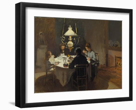 Dinner-Time at the Sisley's, ca. 1868/69-Claude Monet-Framed Giclee Print