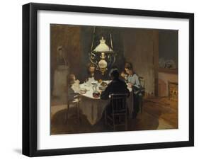 Dinner-Time at the Sisley's, ca. 1868/69-Claude Monet-Framed Giclee Print