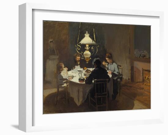 Dinner-Time at the Sisley's, ca. 1868/69-Claude Monet-Framed Giclee Print