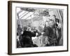 Dinner Time in the First Class Dining Saloon of an Atlantic Steamer on a Stormy Day, C1890-null-Framed Giclee Print