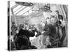 Dinner Time in the First Class Dining Saloon of an Atlantic Steamer on a Stormy Day, C1890-null-Stretched Canvas